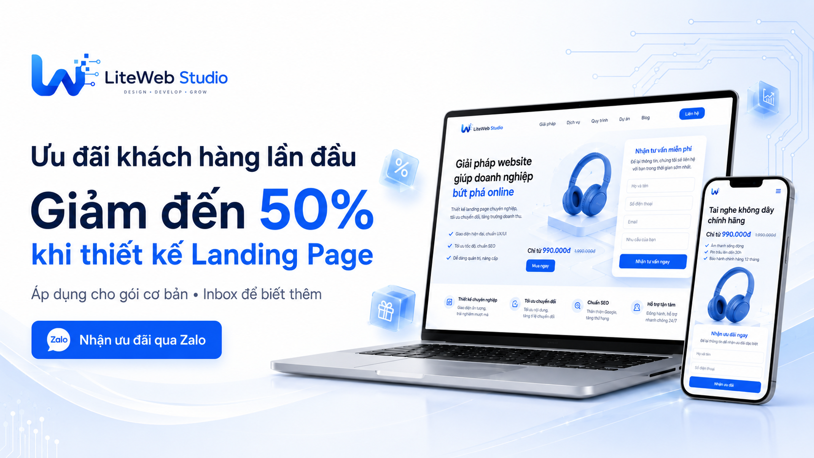 Ưu đãi thiết kế landing page